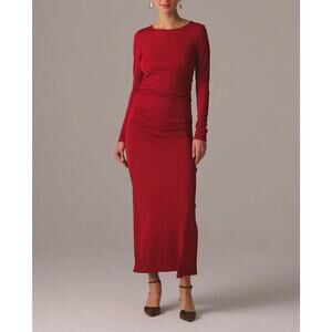 J Crew Long Sleeve Jersey Crepe Maxi Going Out Dress US Women's S New